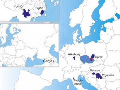 Přehled partnerských regionů Ol. kraje na mapě