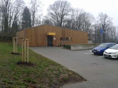 Transformace Vincentina Šternberk-nová budova v parku ve Šternberku