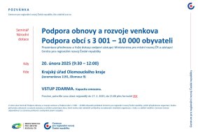 Seminář k programu Podpora obnovy a rozvoje regionů
