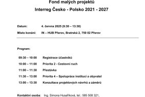 Seminář pro žadatele v rámci Fondu malých projektů programu Interreg Česko-Polsko 2021-2027