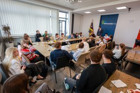 Studenti z Německa na hejtmanství, prohlédli si i historické centrum Olomouce
