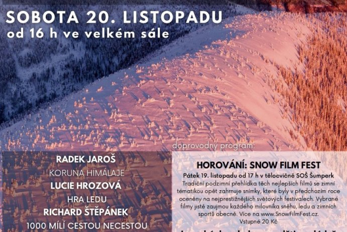 Horování: Radek Jaroš, Lucie Hrozová, Richard Štěpánek, Jan Barančík, Horská služba ČR, Cimbálová muzika Šumperk	