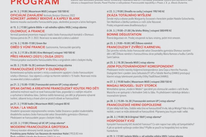 Festival francouzské kultury Bonjour Olomouc