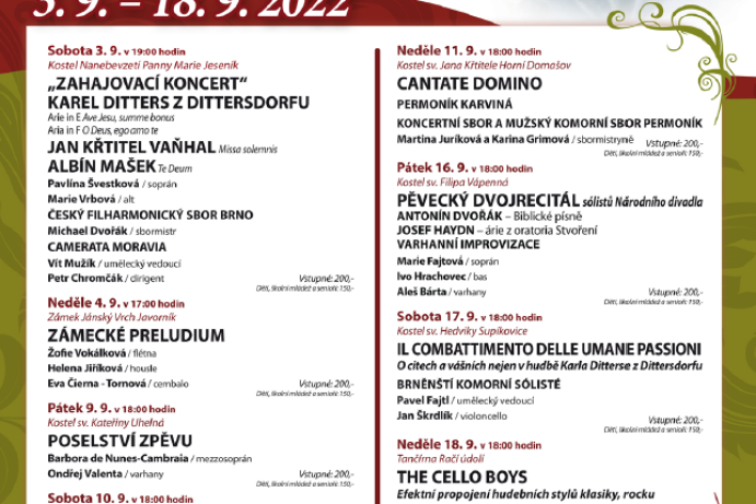XXX. ročník Mezinárodního hudebního festivalu Karla Ditterse z Dittersdorfu
