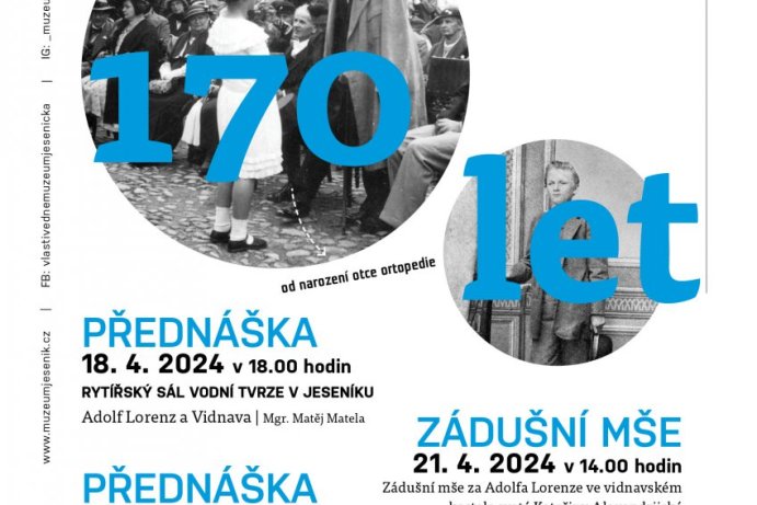 Dr. Adolf Lorenz, syn města Vidnavy. 170 let od narození otce ortopedie