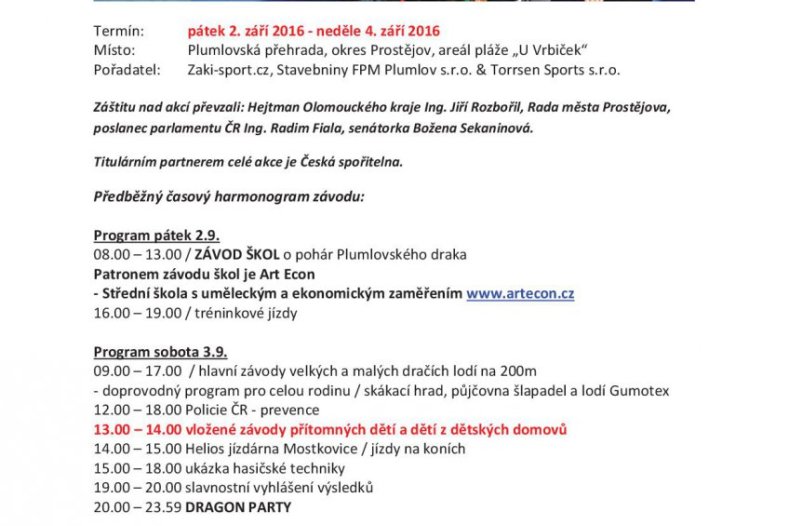 Plumlovský DRAK 2016