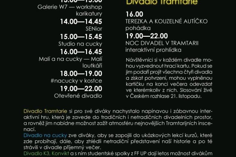 Noc divadel propojí čtyři olomoucké scény