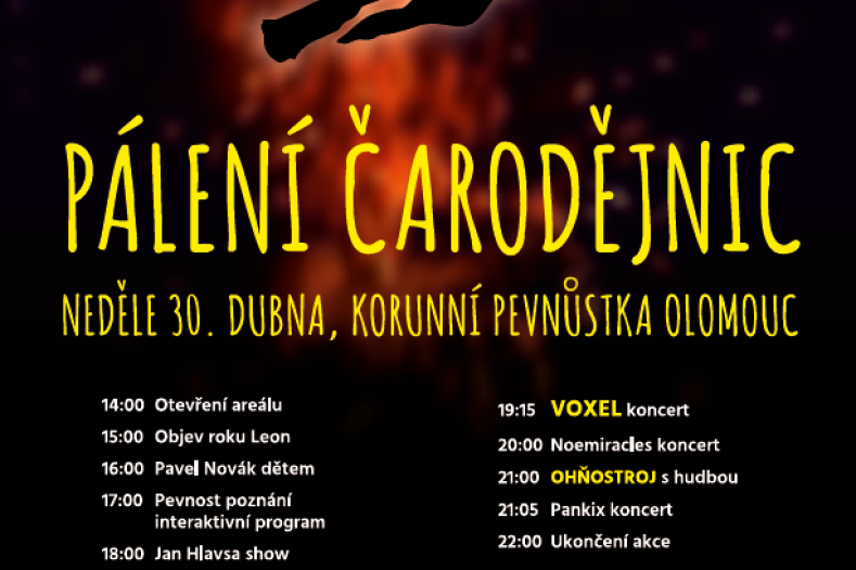 Tradiční rodinná akce v Olomouci s bohatým programem? Pálení čarodějnic 2017