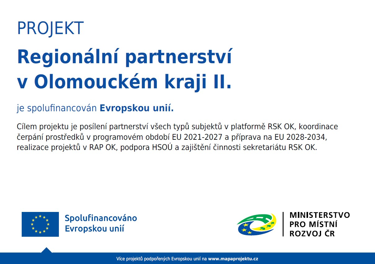 plakát projektu Regionální partnerství v Olomouckém kraji II.